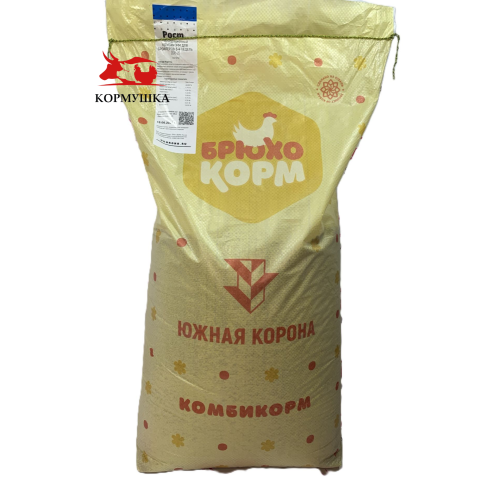 БРЮХОКОРМ Бройлер Рост Бр-2(гран) Южная Корона (3-4 нед., 25 кг/м) 1кг.