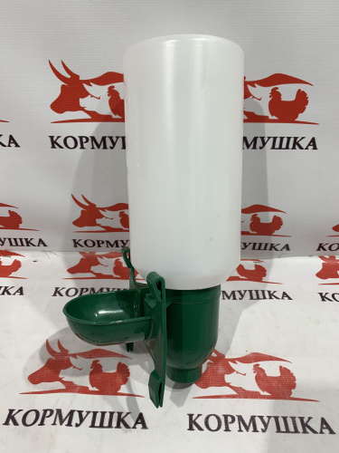 Поилка для кур на клетку с бутылкой 2л. (пластиковая чаша) 1шт.