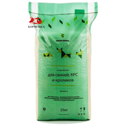 Южная Корона Кролик Откорм ПК-90(гранула)(с травяной мукой)(25 кг./м.) 1кг.