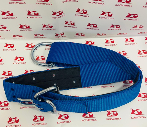 Ошейник для КРС синий ЕВРО 140*5см, с D-образным кольцом 1 шт.