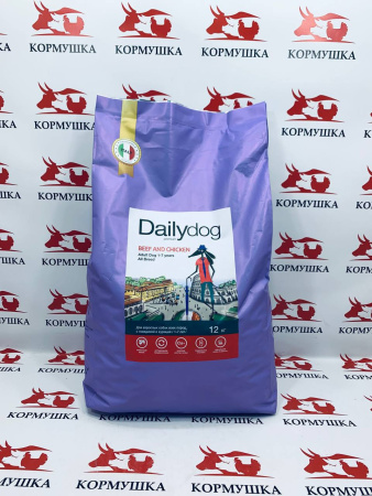 Dailydog корм для взрослых собак всех пород с говядиной и курицей (12кг/уп) 1кг*
