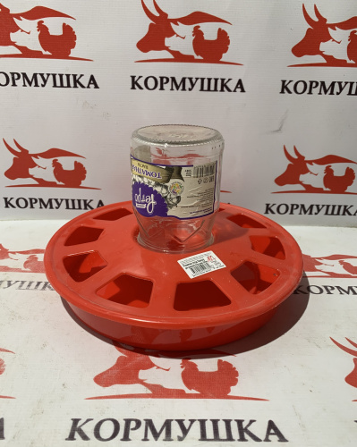 Поилка под банку 260мм красная 1шт